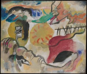 An abstract oil on canvas painting by Vasily Kandinsky called Garden of Love II